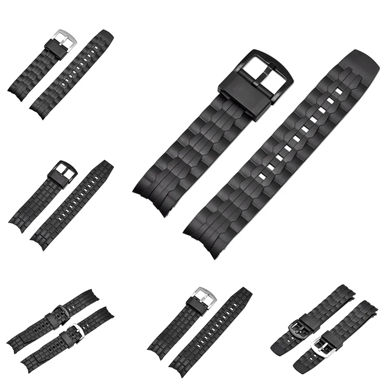 Watch Band Strap Pin Buckled PU Leather Wristwatch Bands Replacement Accessories For Casio Edifice Series EF-550/EF-523