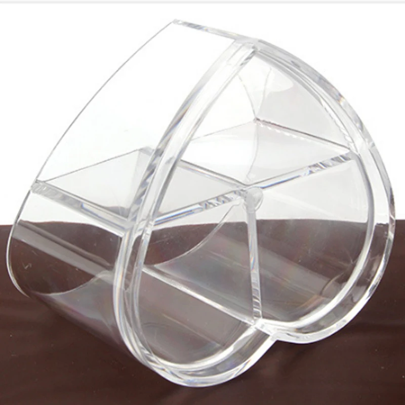 Акриловый ящик для хранения кистей макияжа в форме сердца органайзер косметики