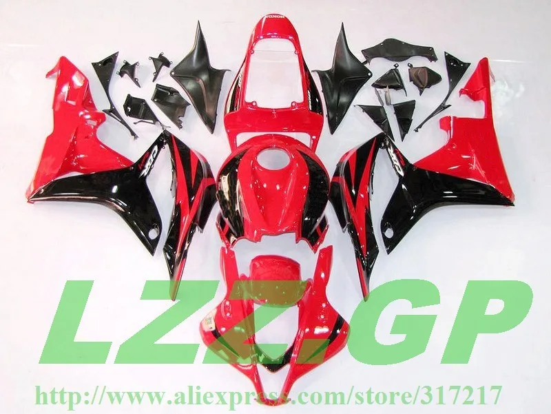 

Injection red black Fairing kits for Painted CBR600RR 07 08 F5 2007 2008 CBR 600 RR 07 08 2007 2008 fairings #33SD55