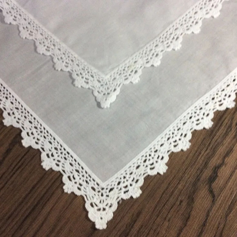 Набор из 12 модных дамские платки 12-дюймовые милые сердечки ручной вязки кружева