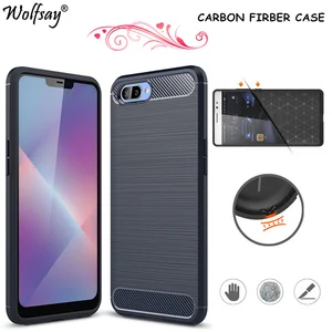 wolfsay carbon fiber case oppo a5 phone case on oppo a3s soft silicone cover for oppo a3s case anti slip shell for oppo a3s 6 2 free global shipping