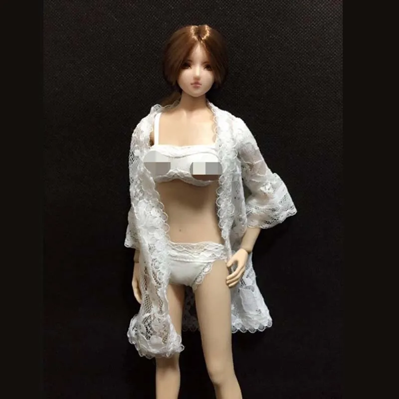 Montht 1/6 сексуальный кружевной кардиган комплект нижнего белья бюстгальтер