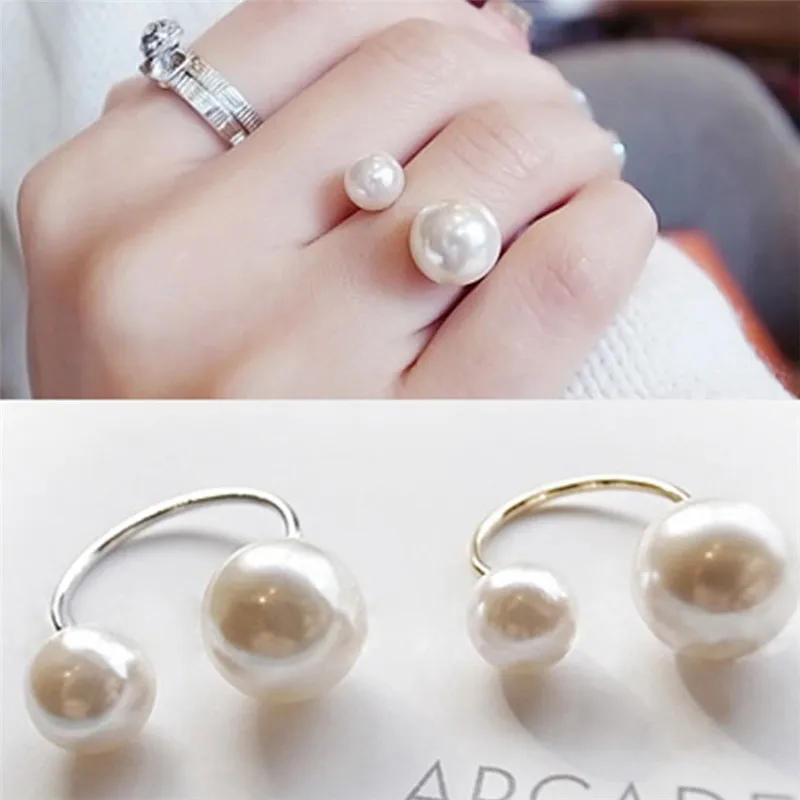 12 шт./лот модное регулируемое кольцо с искусственным жемчугом женское Anello