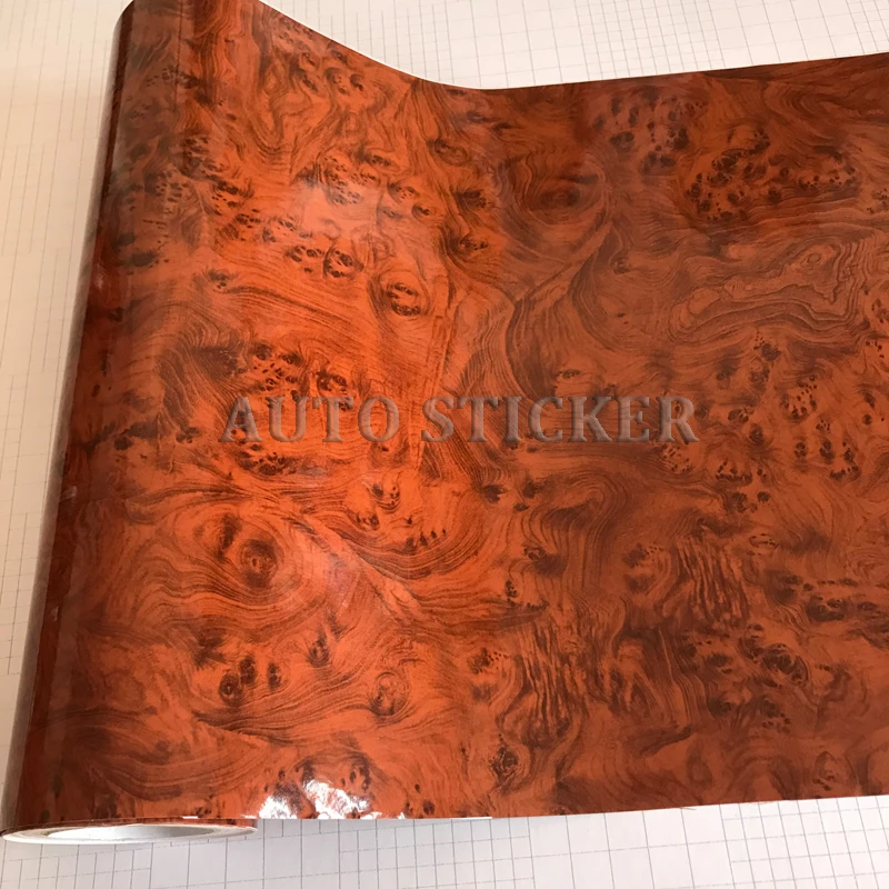 50x100CM Glossy Wood Grain Car Wrap Vinyl Film Textured Furniture Decal Waterproof Self Adhesive Sticker | Автомобили и мотоциклы