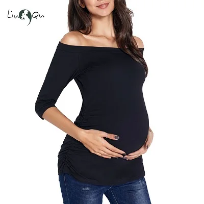 1pcs as pic Комплект из 3 предметов 3/4 рукав с открытыми плечами для женщин кормящих средства ухода за кожей для будущих мам Одежда Блузки малышек Топ - Цвет: 1pcs as pic