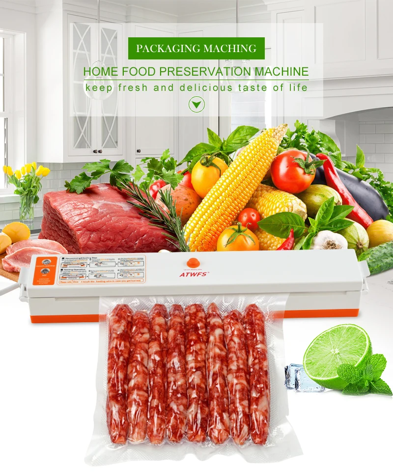 ATWFS вакуумный упаковщик, вакуумная упаковочная машина, упаковочная машина, включая 15 упаковочных пакетов и упаковочных рулонов 25 см+ 17 см X 500 см