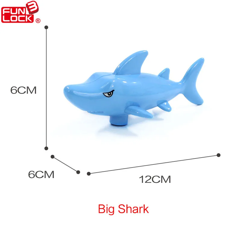Funlock Duplo игрушки блоки 8 шт. серии глубоководный океан набор животных с акулой