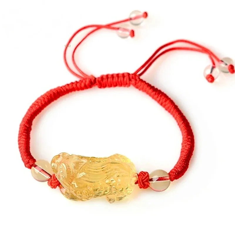 Натуральный цитрин браслет отважных солдат для женщин мужчин Dorp Доставка 30x16x15 мм