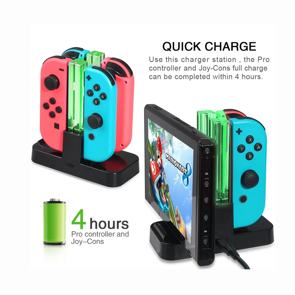 10 шт. в партии 4 1 USB зарядная док станция для переключателя NS Joy Con ручка контроллер