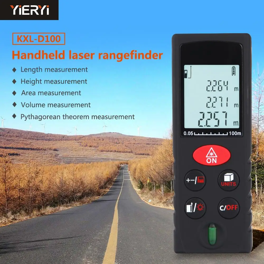 Digital Rangefinder 40-100M Laser Beam Distance Meter Electronic Measure Tape Range Finder Trena Signal Reciever Vertical Bubble