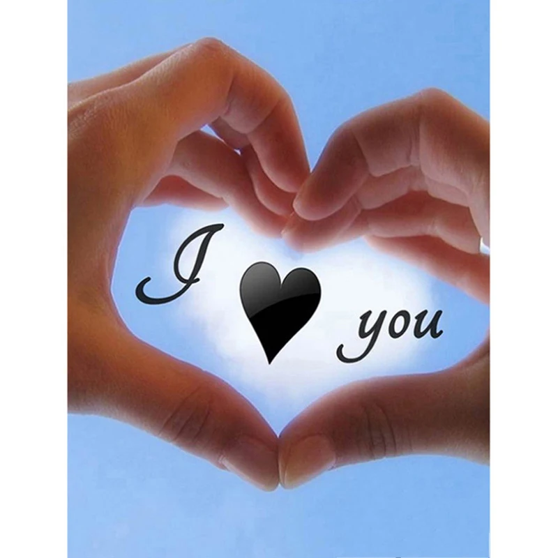 5D алмазная живопись пейзаж сердце вышивка крестиком Алмазная мозаика I Love you