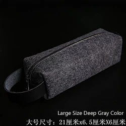 Large Size Deep Gray 1 шт. Минималистичная креативная фетровая сумка для карандашей на молнии, тканевый чехол для карандашей, сумка для хранения, Подарочная коробка для ручек, канцелярские принадлежности для офиса и школы - Цвет: Large Size Deep Gray