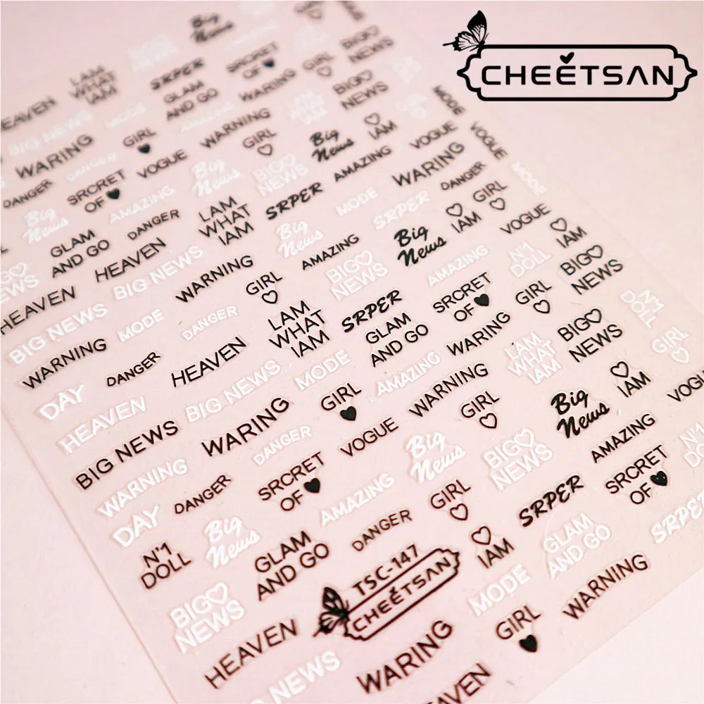 TSC 148 Cheetsan брендовые модные буквы 2018 новейшие 3d дизайн ногтей переводные наклейки
