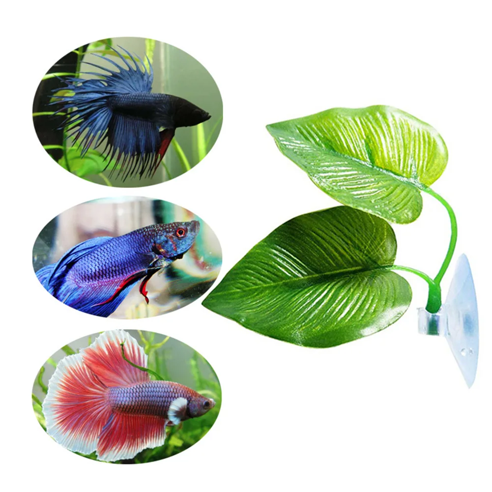 Моделирование Oviposition Betta Leaf плавающий отдых пластиковое украшение Ландшафтная