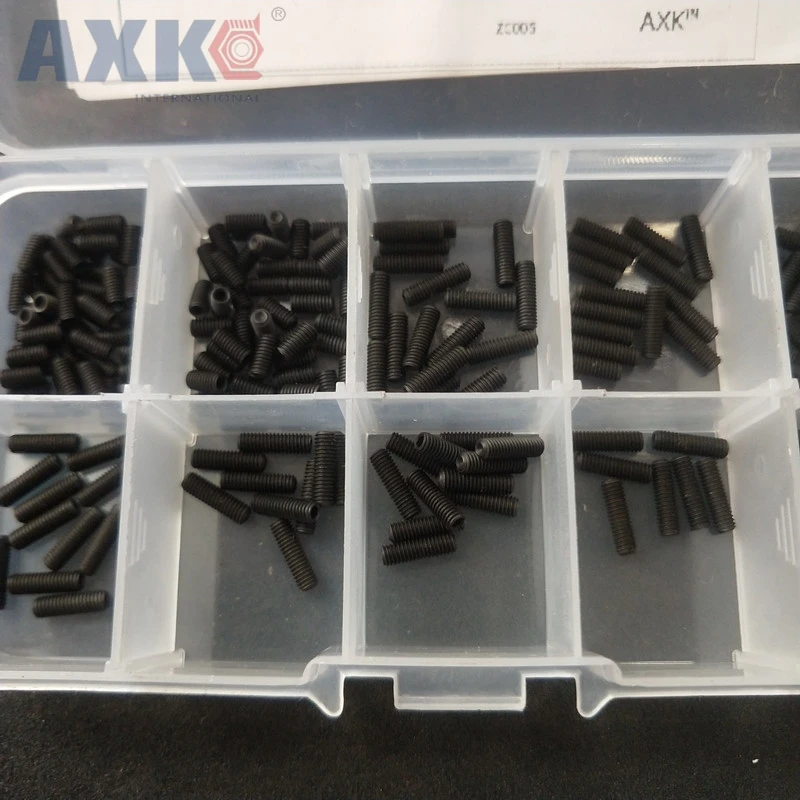 AXK 200 шт./компл. M3 M4 M5 M6 M8 винты с шестигранной головкой болты набор черный крепеж