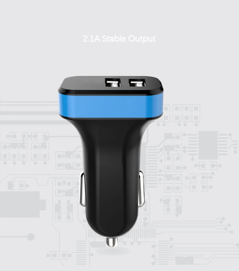 Светодиодный дисплей, автомобильное зарядное устройство с двумя USB разъемами для Apple iPhone XR XS 6 7 8 Plus huawei Xiaomi samsung S8 S9, автомобильный адаптер 2.1A