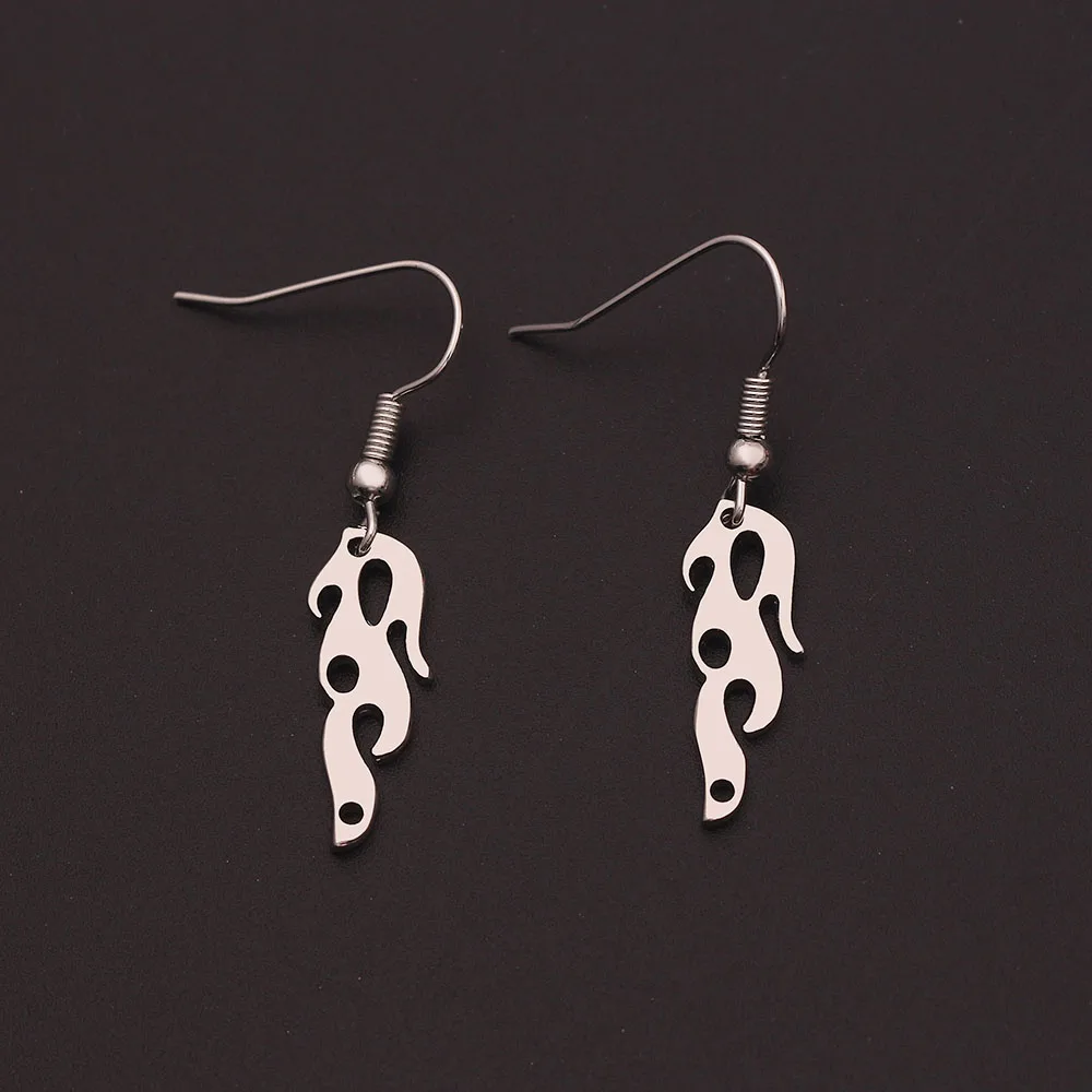 earrings 24 стиля, Харадзюку, хип-хоп, пламя, слои, крест, ключица, ожерелье, лезвие, шипы, замок, унисекс, Очаровательная цепочка, рок, панк, ювелирное изделие, подарок - Окраска металла: earrings