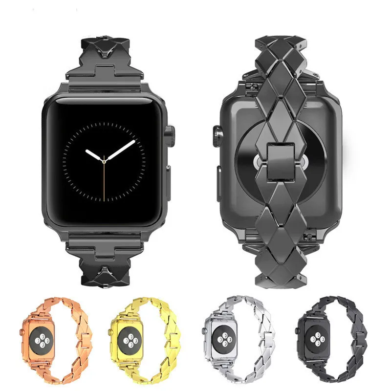 Ремешок из нержавеющей стали для Apple Watch Iwatch 5 4 3 2 браслет с алмазным камнем 44 мм/40