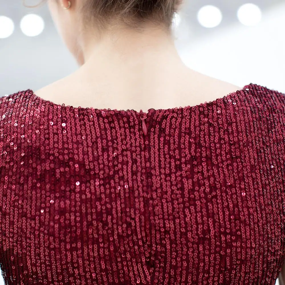 Женское длинное вечернее платье-русалка Бордовое платье с глубоким V-образным