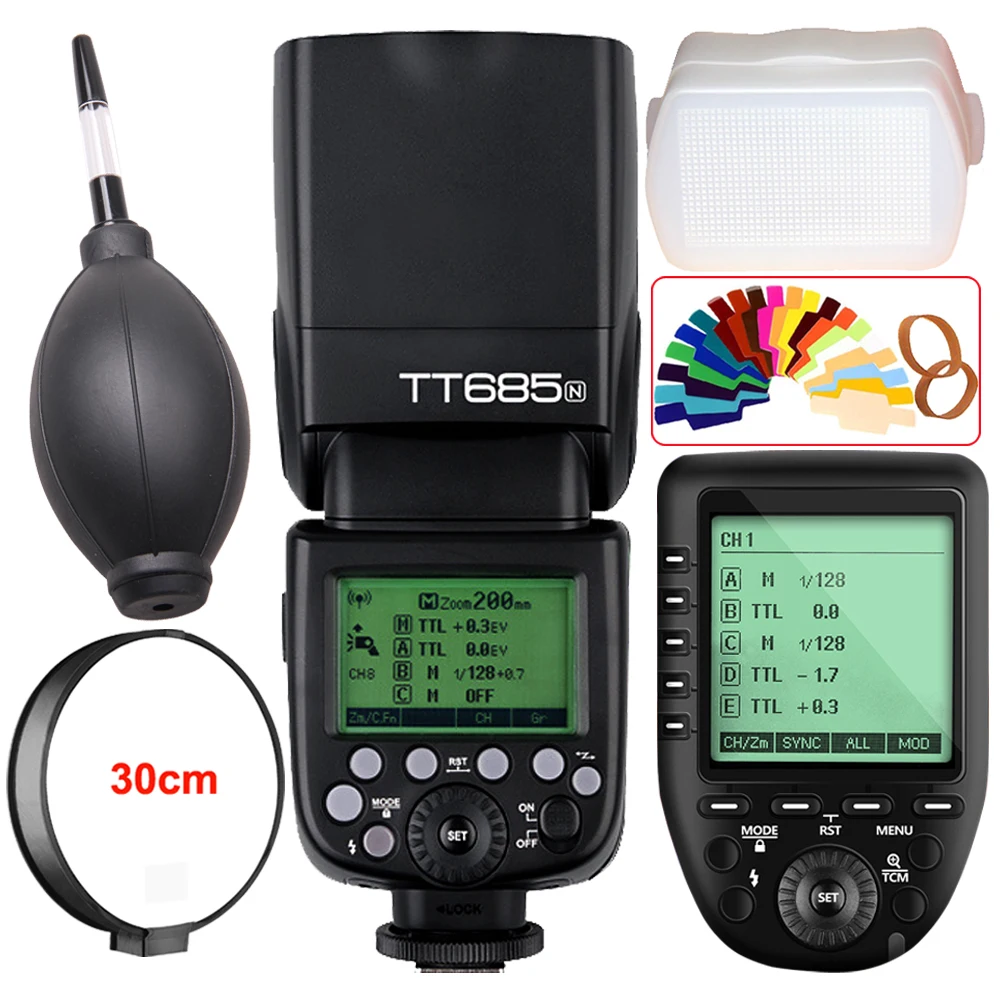 Беспроводная вспышка Godox TT685N 2 4G HSS 1/8000s i TTL + XPro N триггер для Nikon D810A D810 D800E D800 D700 D500 D5