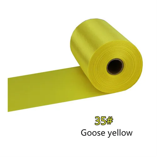 35-Goose yellow 25 метров/рулон 8 см/10 см/15 см в ширину шампанского атласная лента полиэстер лента для свадебного стула/автомобиля/вечерние украшения Ручное шитье DIY - Цвет: 35-Goose yellow