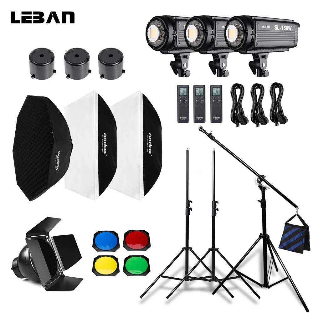Godox 3 шт. SL 150W 5600K Цветовая температура студийный светодиодный непрерывный свет