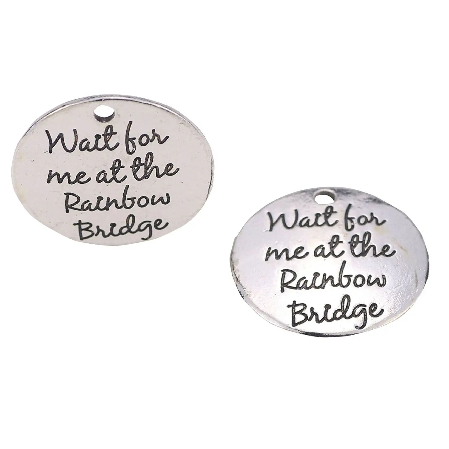 Набор из 10 сплавов древних &quotПодождите меня у Радужного моста&quot Круглые DIY