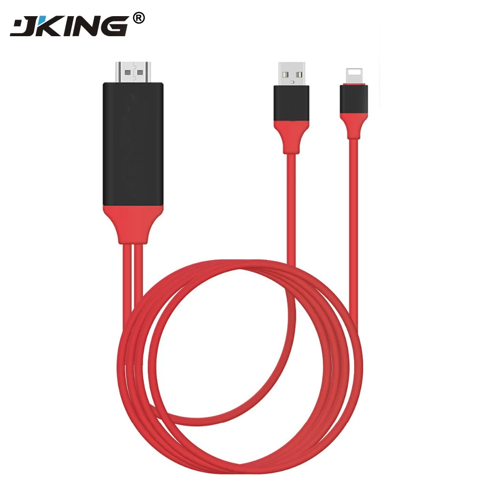 JKING 2 м приемник mirascreen HDMI ТВ кабель USB экран зеркалирование для Apple IPhone X 8 plus 7 Plus 6 6s HD