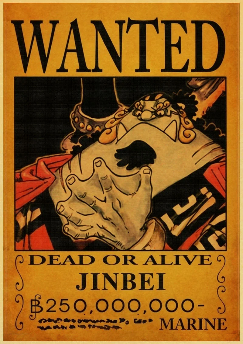 P018 Японский Классический Аниме one piece Wanted Ретро плакат Обезьяна D Luffy Wanted винтажная настенная живопись стены комнаты художественные плакаты - Цвет: P018