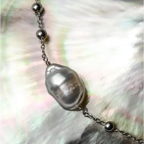 9-10mm White South Sea Pearl Long Necklace 925 Sterling Silver Adjustable | Украшения и аксессуары