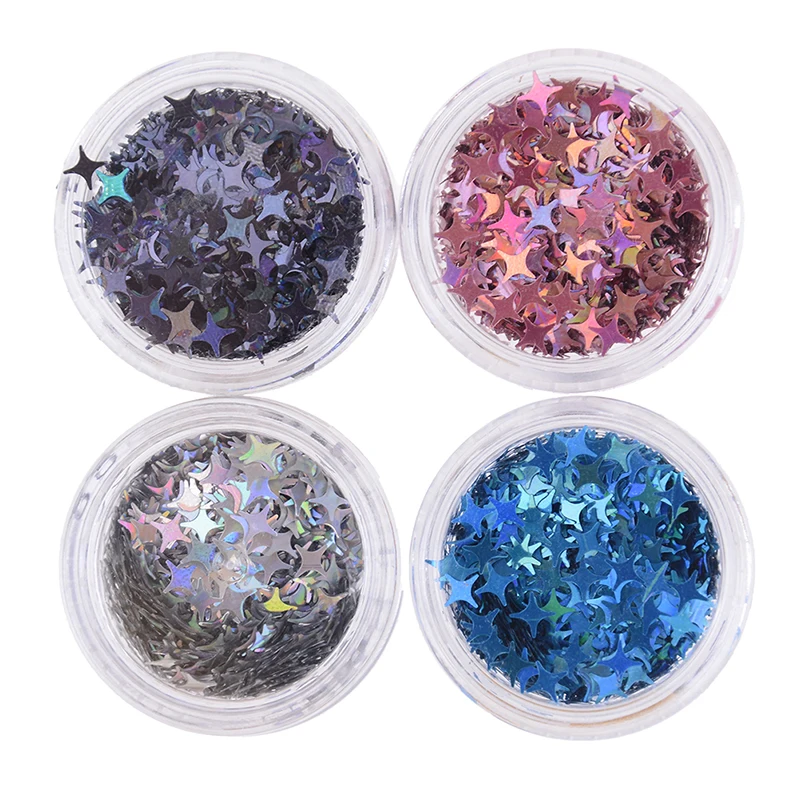 

Four Star Glitter Diy Crystal Supplies Ultra-thin Slices Nails Art Tips Box Accessories Decoration Toys For Kids 5g/box