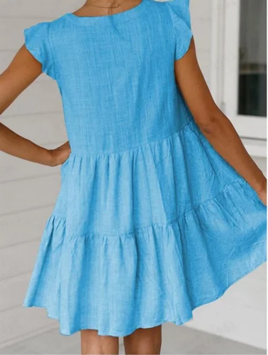 Женское винтажное платье из хлопка и льна с V образным вырезом летнее женское