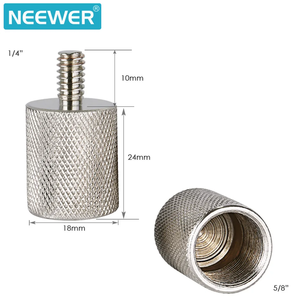 Neewer 2 шт. винтовой Резьбовой Адаптер 5/8 дюйма Женский на 1/4 мужской прочный твердый