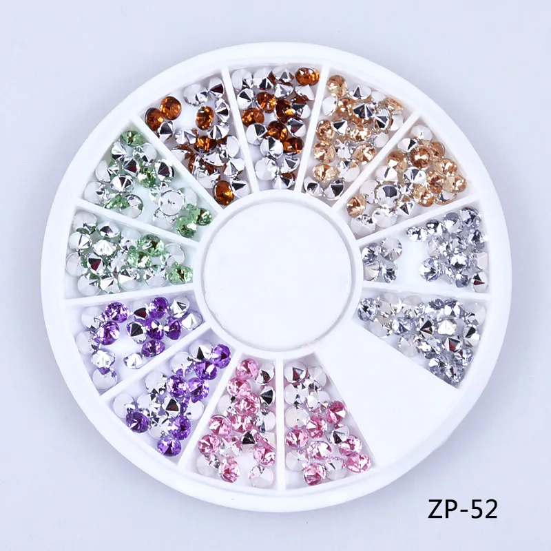 

SS16(3.7-3.9mm)Mixed Glitter Nail Art Wheels Sharp End Crystal Colorful Rhinestones Perfect Design Nail Beauty Decoration Tools