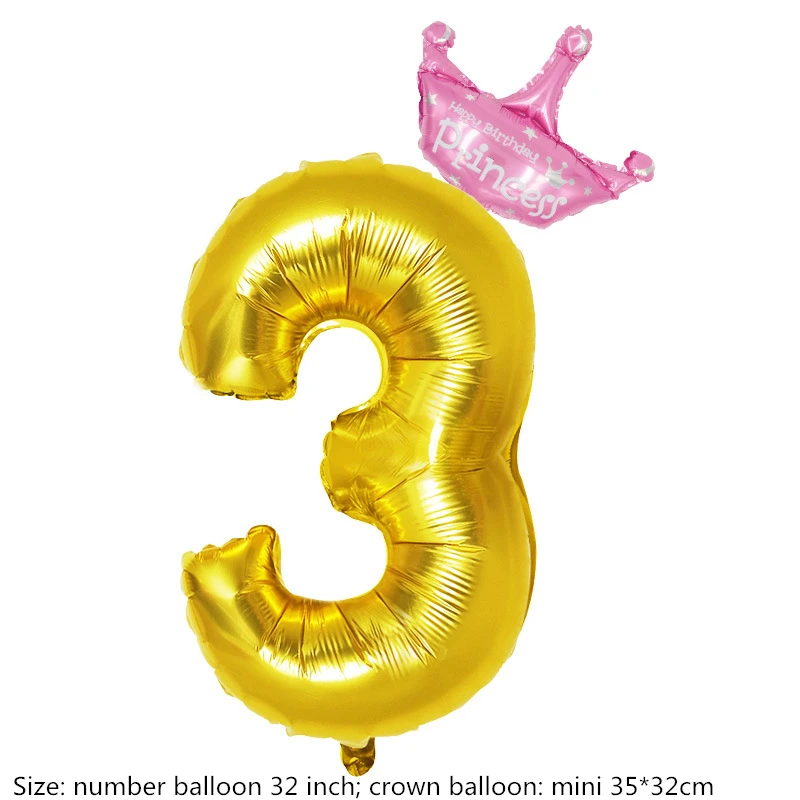32-дюймовый Золотой Фольги номер шары 18 первый день рождения babyshower украшение