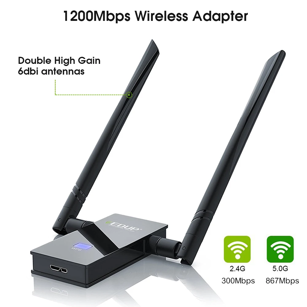 EDUP 5 ГГц usb Wi Fi Беспроводной адаптер высокое Скорость 3 0 Мбит/с hign усиления 2 * 6dbi