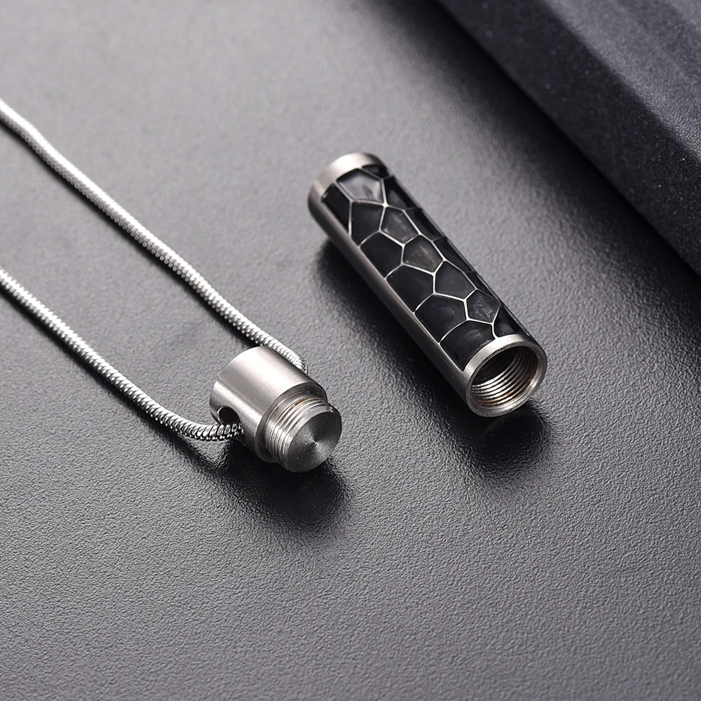 IJD11930 черный дверные ручки из нержавеющей стали кулон с пеплом цилиндр память