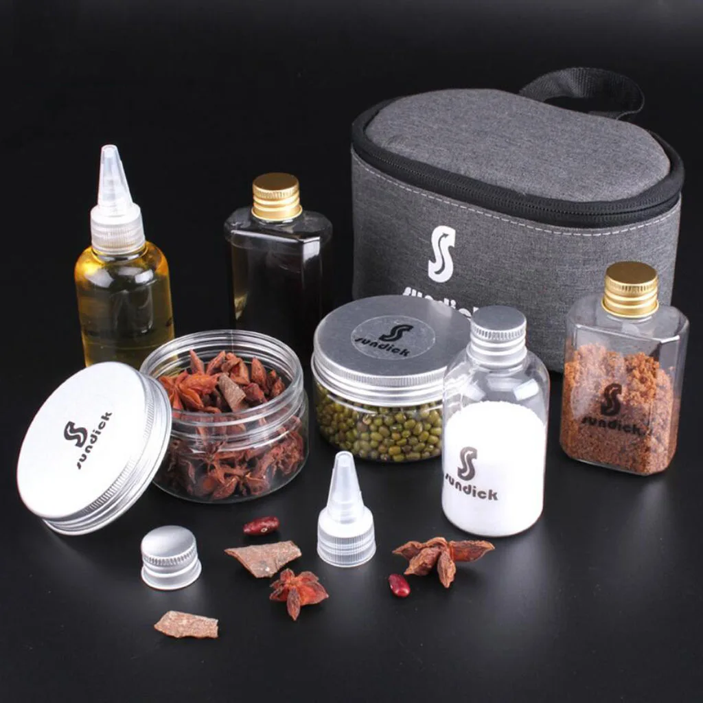 

6pcs Plastic Clear Condiment Spice Jar Bottles Tins Cans Cruet Flavoring Canister Camping Picnic BBQ Grilling Seasoning Tools
