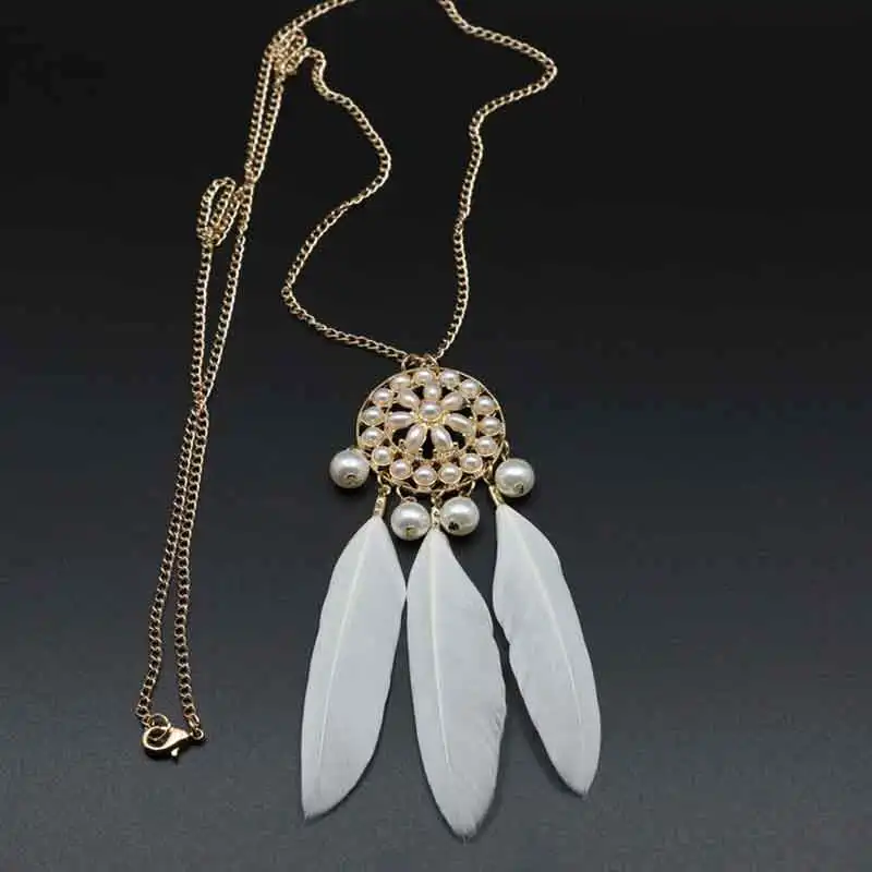 Богемное перо богемное винтажное ювелирное изделие имитация жемчуга Длинная