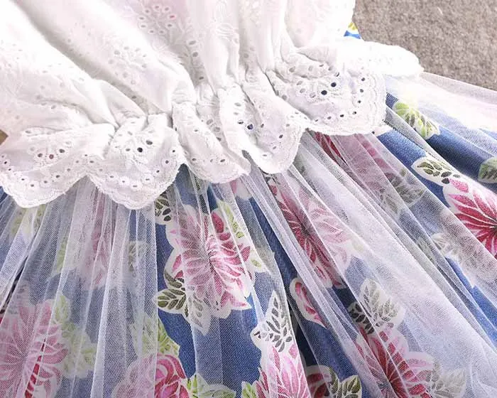 Toddler Girls Princess Lace Dress with Bow, Butterfly Flower, and Ruffles - Cute Baby Sundress for Children image 5
