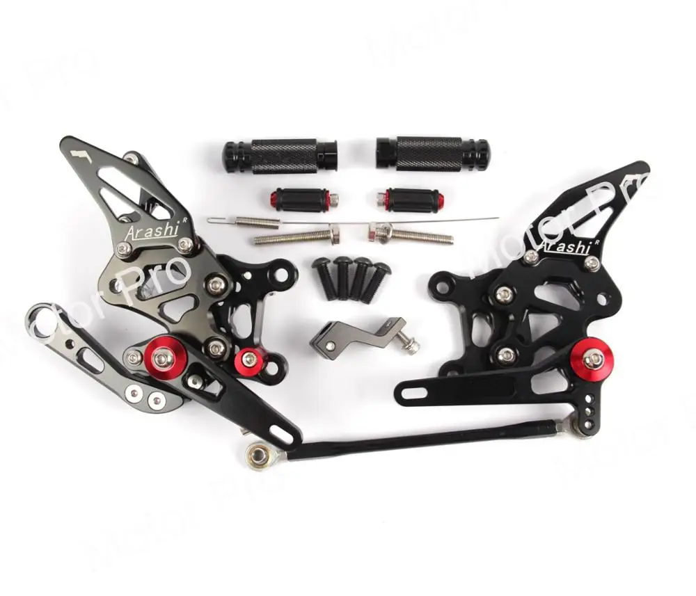 Регулируемые подножки для Aprilia RSV4 R Заводские 2009 2010 2011 2012 аксессуары для мотоциклов подножки задние наборы педали серые - Цвет: 1.0 Black