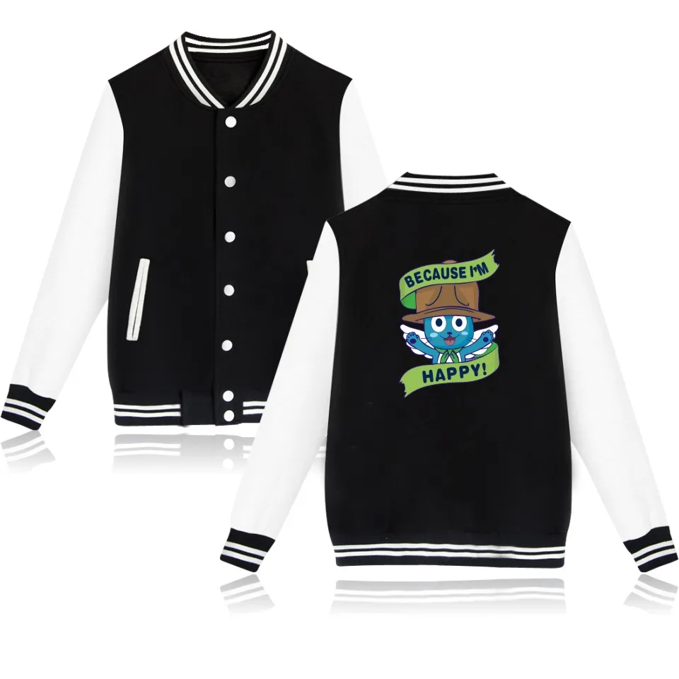 

LUCKYFRIDAYF FAIRY TAIL Anime Baseball Jacket men women hip hop sports Hoodies Sweatshirts casual Long Sleeve Jackets coats tops