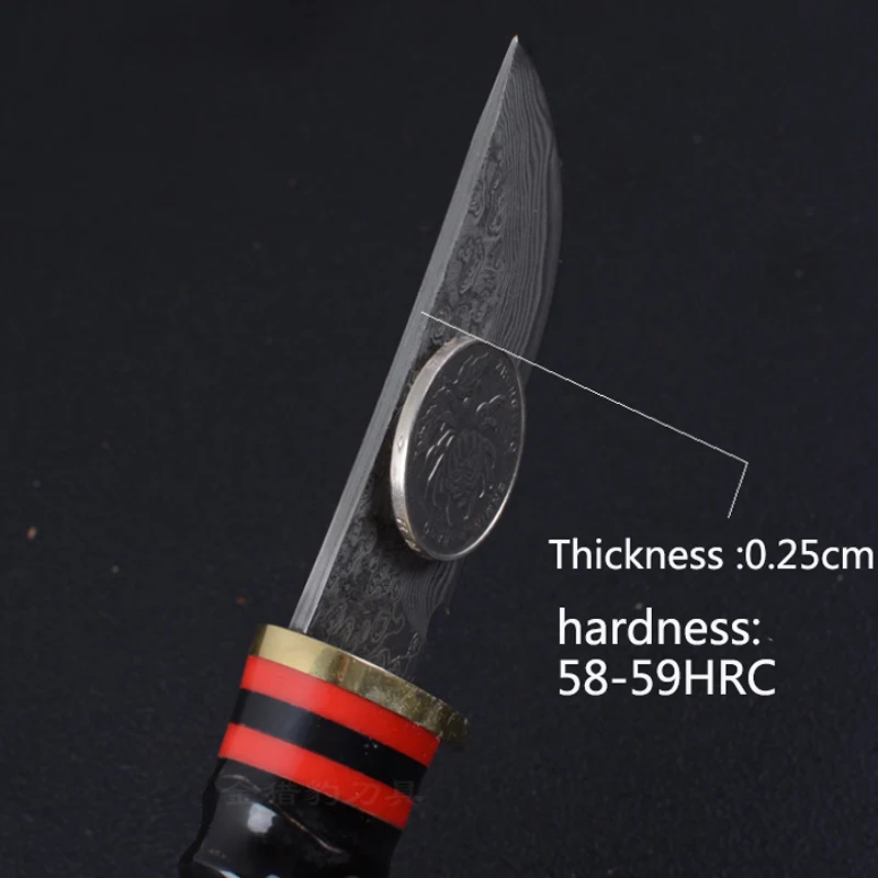 Дамаск Ножи Коготь ручка фиксированным лезвием Охотничьи ручной ковки Сталь 58HRC