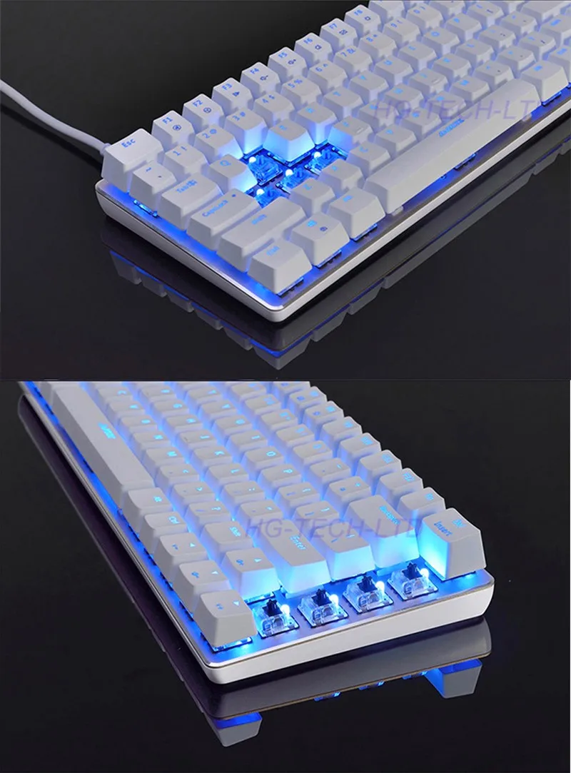 Ajazz Geek AK33 светодиодный Usb Проводная игровая механическая клавиатура с подсветкой Эргономичный мультимедийный синий/черный переключатель