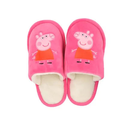 Peppa Оригинальные Плюшевые тапочки Peppa Pig Джордж; 19/21, 5 см; домашние тапочки из хлопка с мягкой подошвой; тапочки со Свинкой Джордж Пеппой; подарок на день рождения для детей - Цвет: Peppa