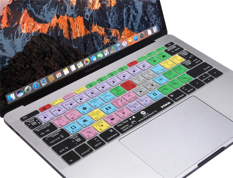 XSKN быстрые клавиши после эффектов силиконовый чехол для клавиатуры MacBook 12 дюймов