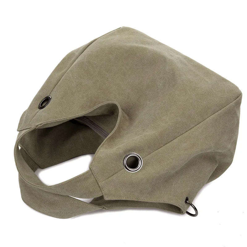 Акция 100% Женская однотонная сумка через плечо contton модные повседневные холщовые