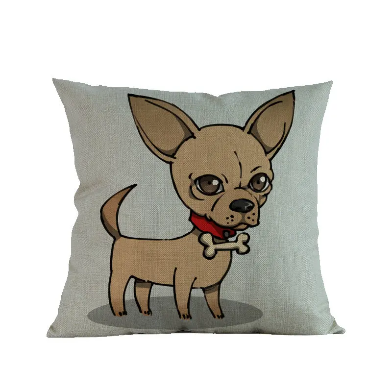 WSQ0034 Чехол для декоративной подушки в виде животных, собак, чихуахуа, подушки, чехол, рождественские украшения для дома, cojines - Цвет: WSQ0034
