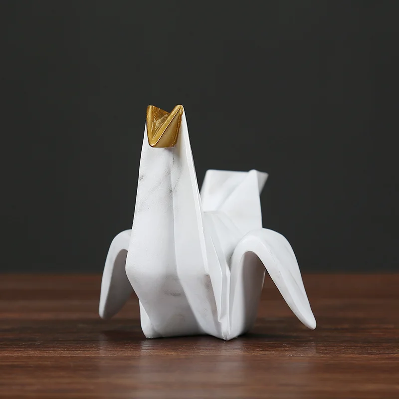 Nordic geometry white bear rabbit abstract origami paper crane ornaments gifts porch home decor wine cabinet decorations YWDY33 | Дом и сад