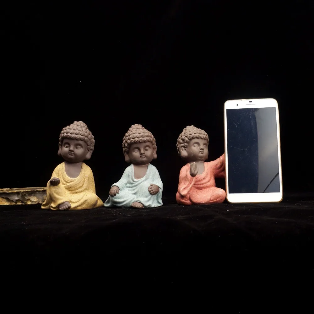 

ceramic Buddha statue monk yixing tea pet boutique car accessories auspicious ornaments sand flower garden home decoration